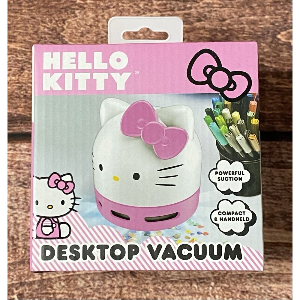 Hello Kitty Sanrio Battery Operated Desktop Vacuum Cleaner White/Pink New